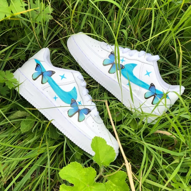 Custom Air Force 1 Turquoise Butterfly