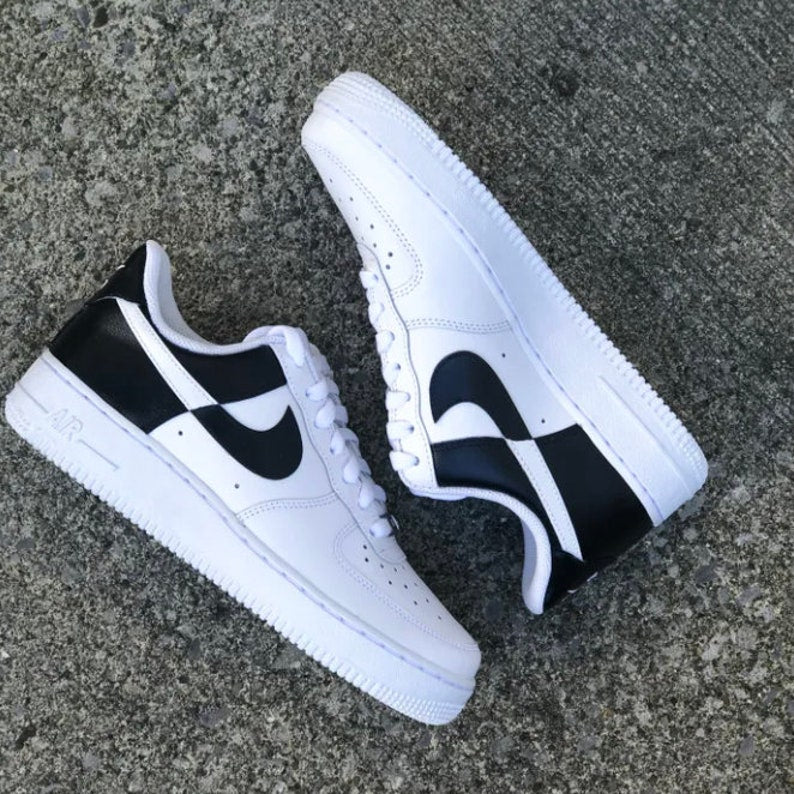 Custom Air Force 1's Black and White – Lilaccustom