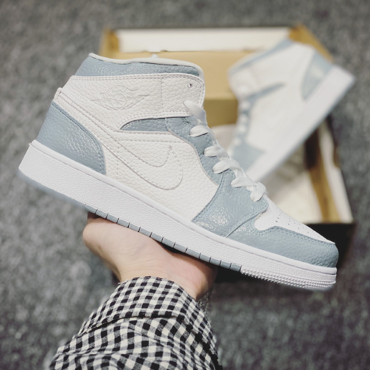 Custom Air Jordan 1 White Grey