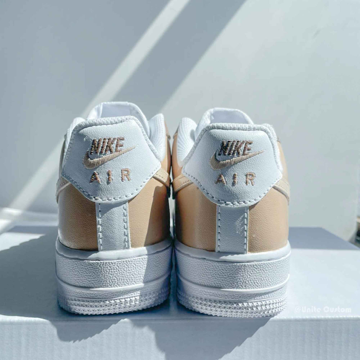 Custom Air Force 1 Beige and Tan