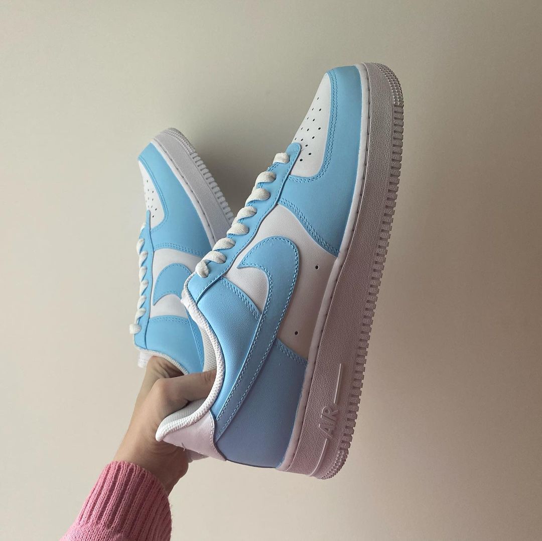 Custom Air Force 1 green light blue