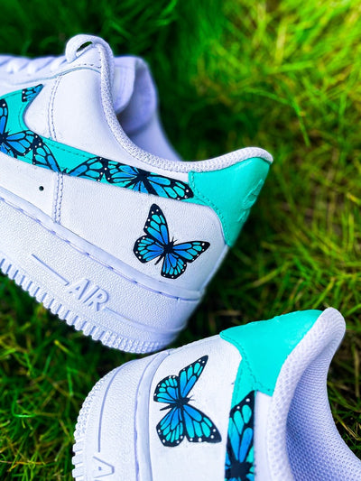 Custom Air Force 1 Butterfly Mint Blue