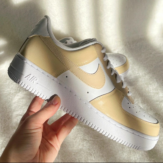 Custom Nike Air Force 1 Beige Tan Earth Neutral Colors