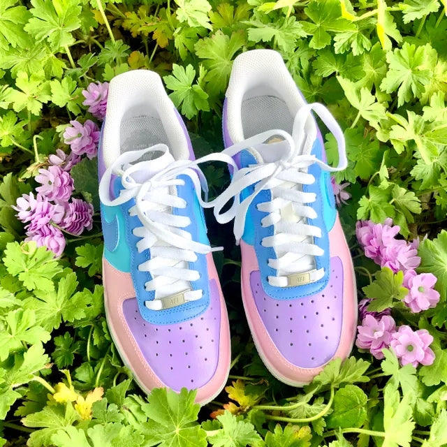 Custom Air Force 1 Candy Pastel Colorblock 🌸💜