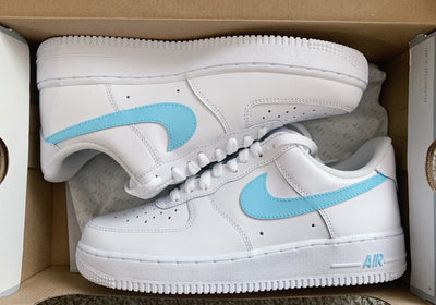 Beige Nike Air Force 1 Custom Sneakers Shoes