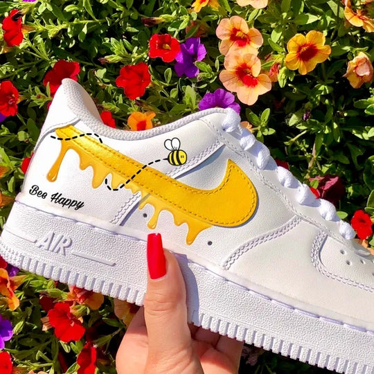 Custom Air Force 1 Bee Happy Honey Drip 🐝🍯