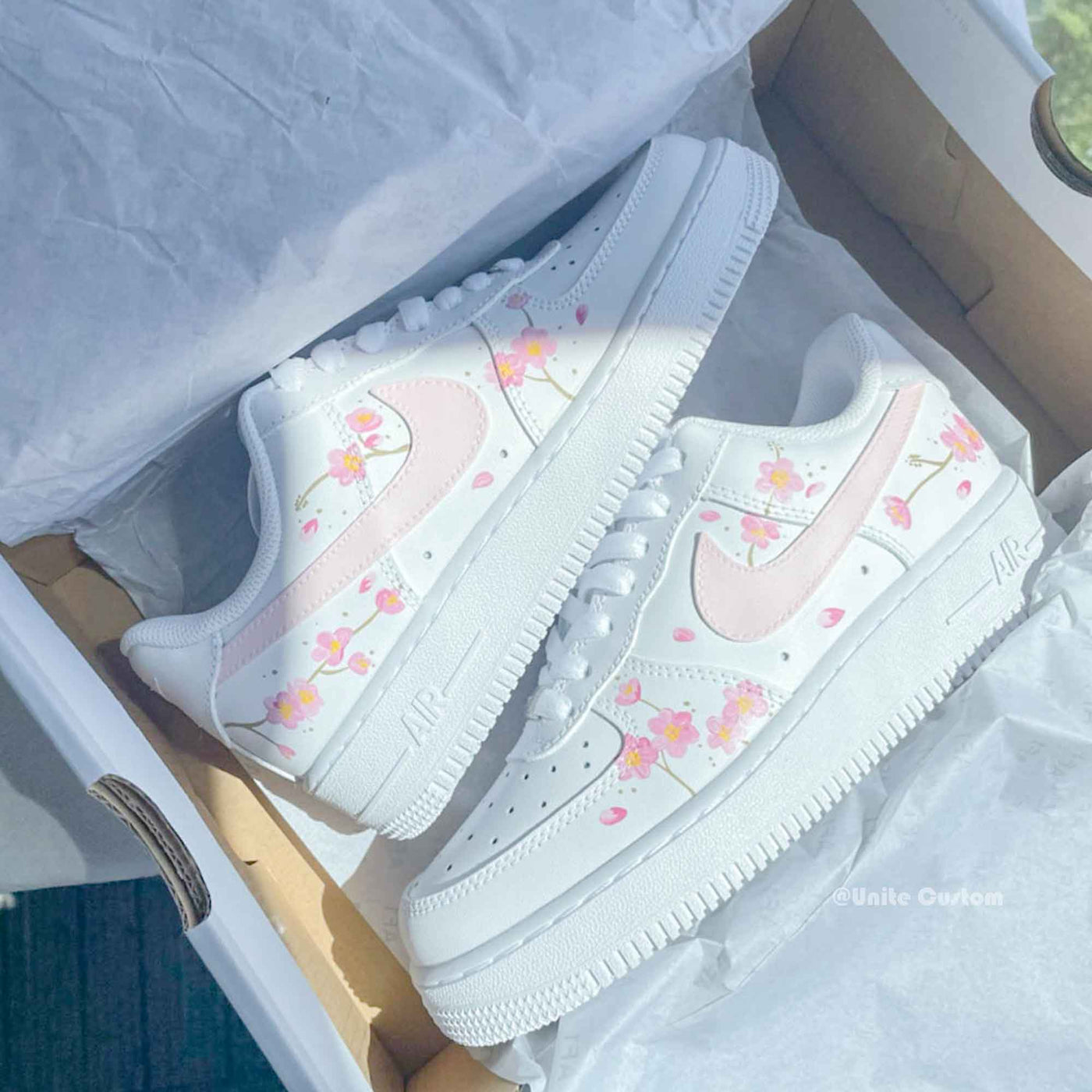 Custom Air Force 1 Flower Baby Pink