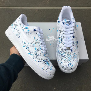 Custom Air Force 1 Splash Blue Grey