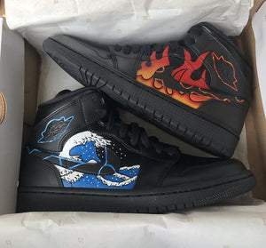 Custom Air Jordan 1 Fireboy Watergirl