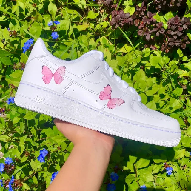 Custom Air Force 1 Baby Pink Butterflies 🦋🌸