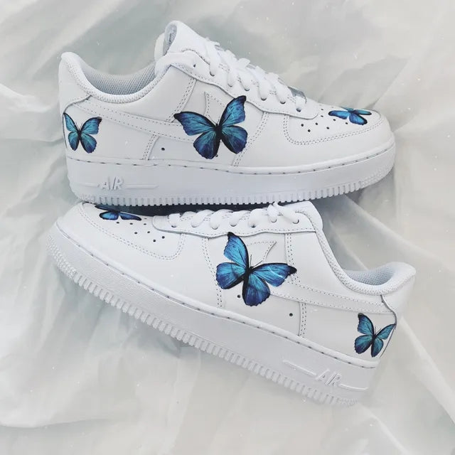 Custom Air Force 1 Butterfly Navy Blue