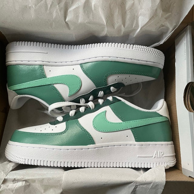 Green Custom Air Force 1s (Hand Painted)