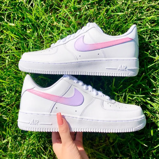 Custom Air Force 1 Swoosh Pink Purple