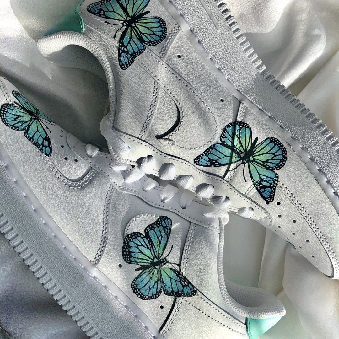 Teal Blue Butterfly Custom Air Force 1