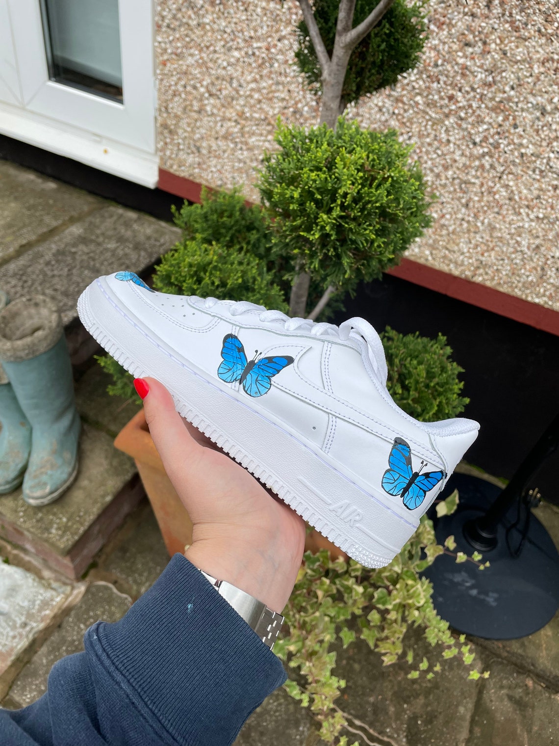 Custom Air Force 1 Blue Butterfly