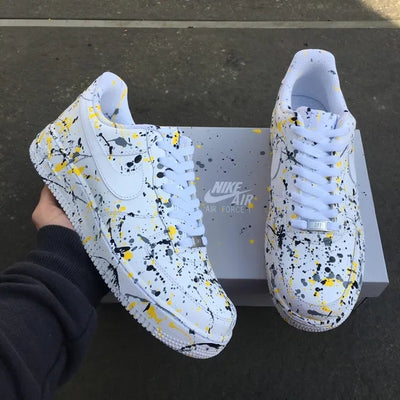 Custom Air Force 1 Splash Yellow Grey Black