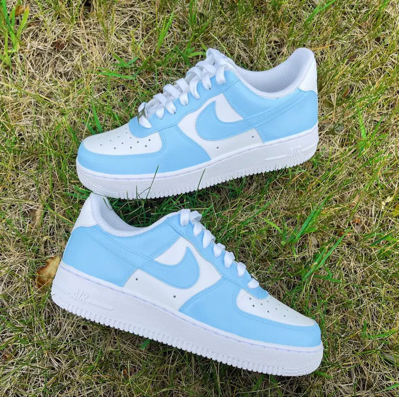 Custom Nike Air Force 1 Colorblock Baby Blue