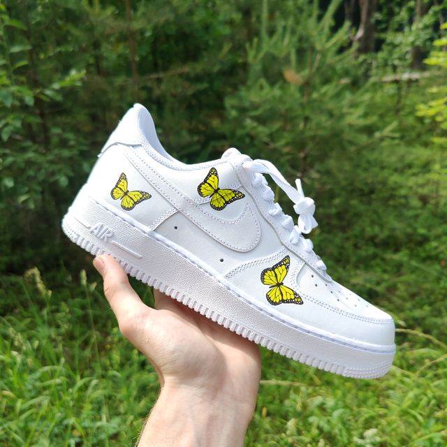 Custom Air force 1 Yellow Butterfly
