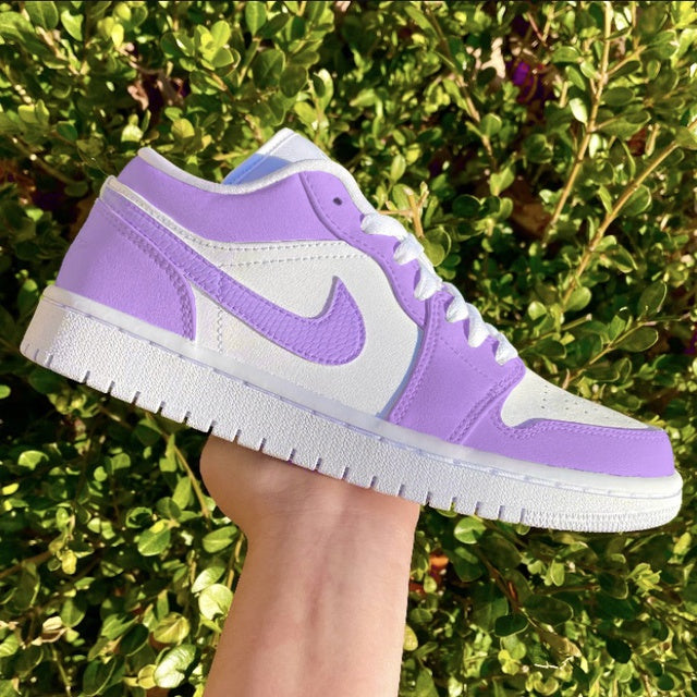 Custom Air Jordan 1 Low Lavender Swoosh 💜💙