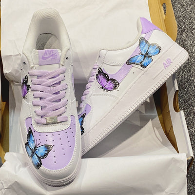 PURPLR BLUE BUTTERFLY CUSTOM AIR FORCE 1