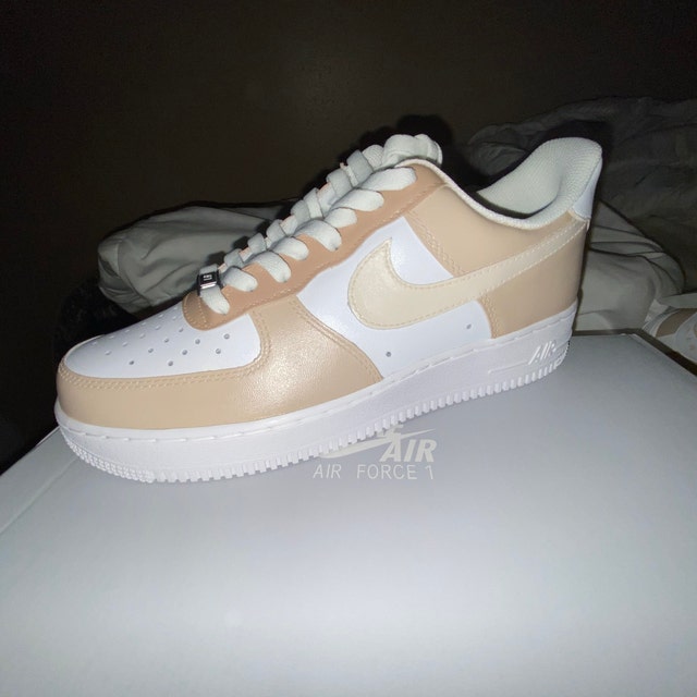 Cream Beige Custom Air Force 1s (Hand Painted)