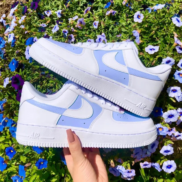 Custom Air Force 1 Lavender Checkered 💙🏁