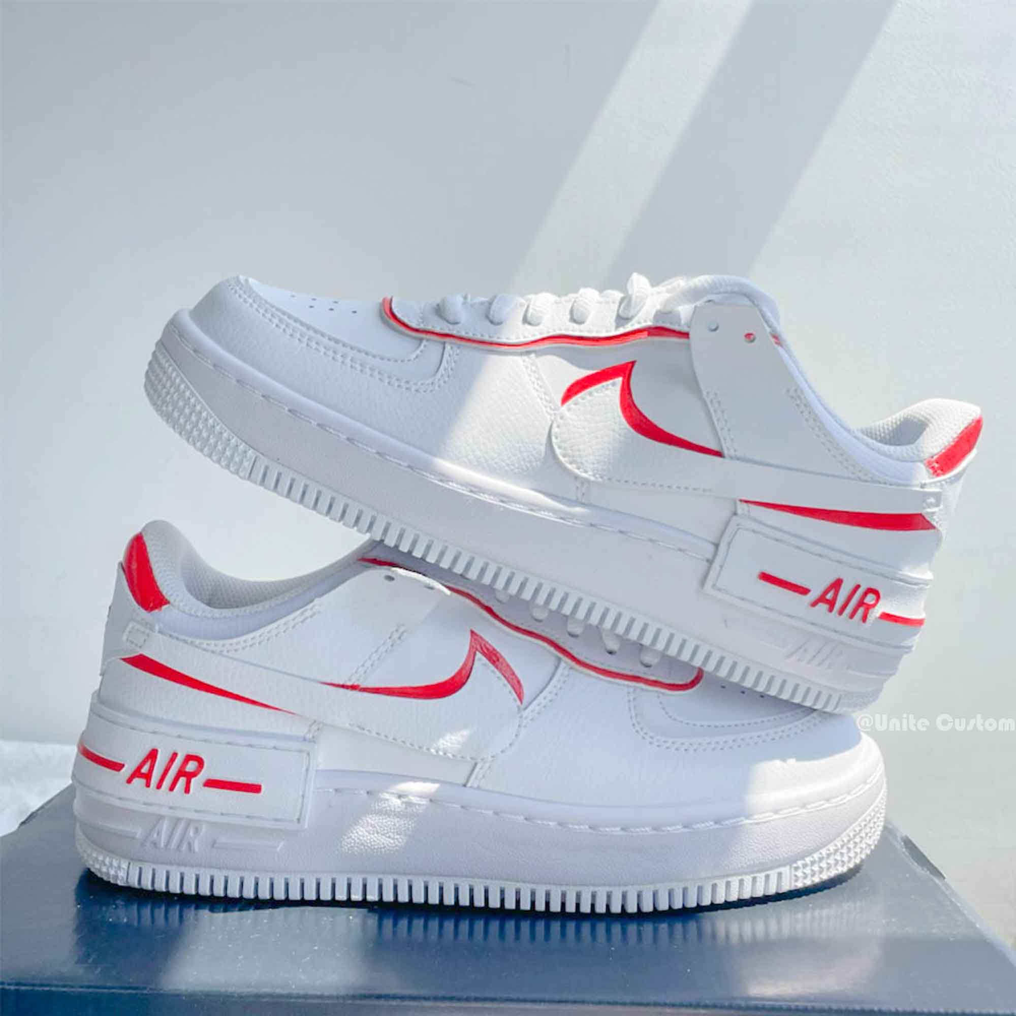 Custom Air Force 1 Shadow Red White