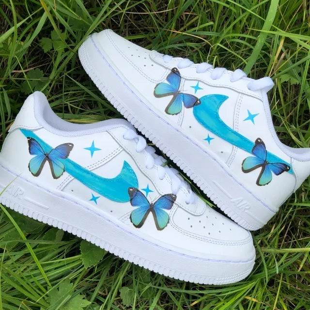 Custom Air Force 1 Turquoise Butterfly