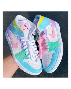 Jordan 1Custom Blue Green Pink Yellow