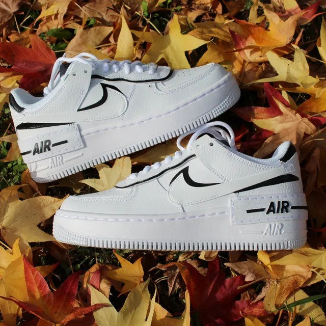 Nike Air Force 1 Shadow White Black Custom