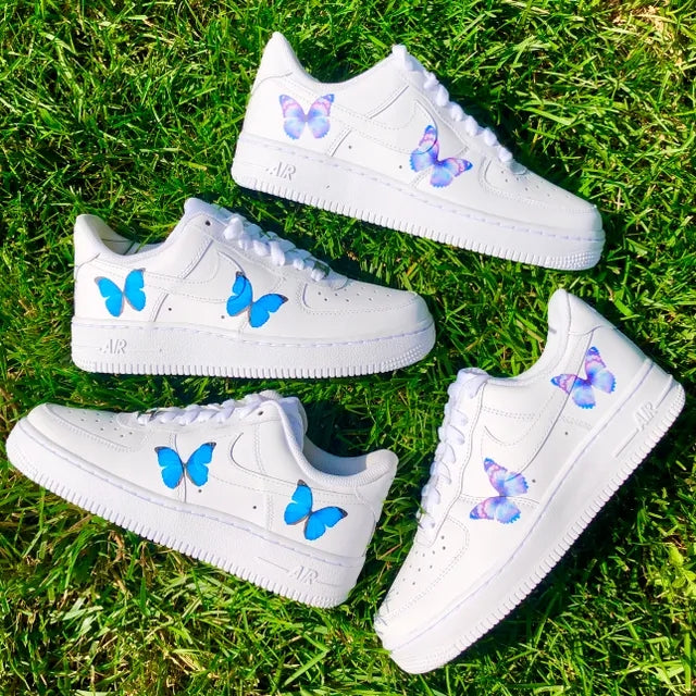 Custom Air Force 1 Lilac 2 Iridescent Butterflies🦋💜