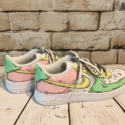 Custom Air Force 1 Pastel Cartoon Cuteness 💗💛💚