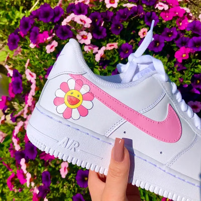 Custom Air Force 1 Baby Pink Takashi Murakami 🌼💖