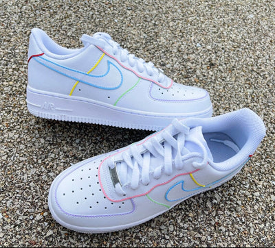 Rainbow Outline Custom Nike Air Force 1