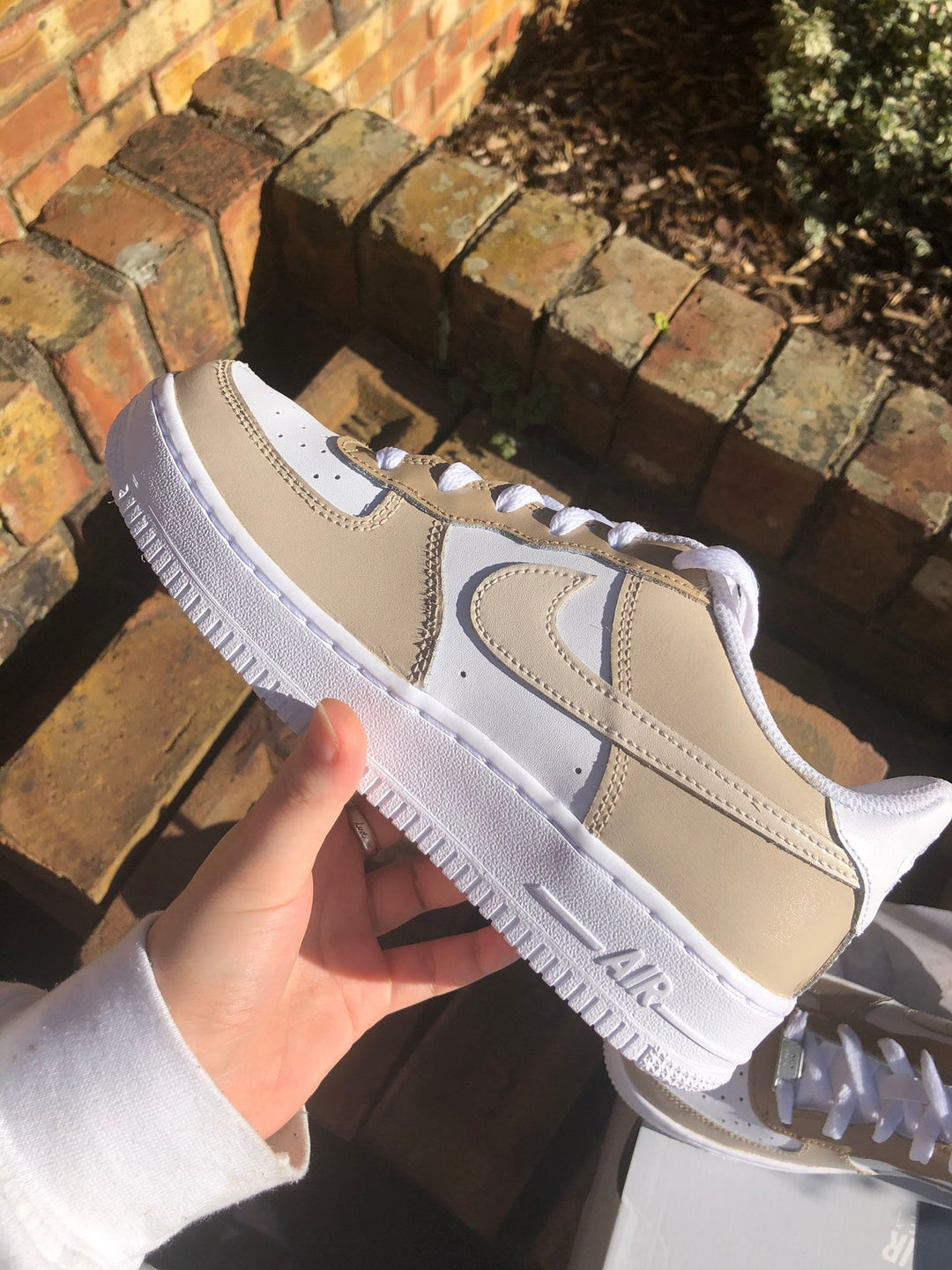 Custom Air Force Ones Neutral Beige AF1s