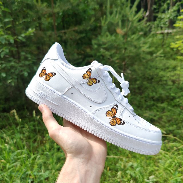 Custom Air force 1 Orange Butterfly