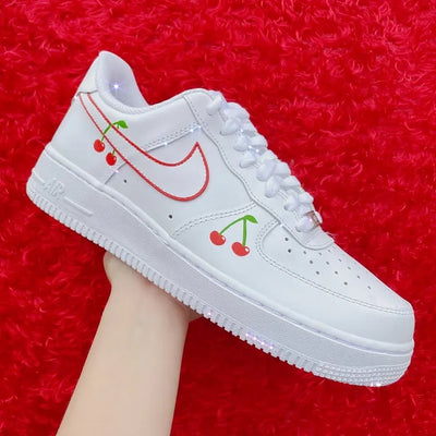 Custom Air Force 1 Handpainted Cherry 🍒