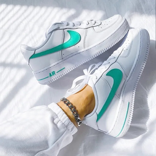 Custom Air Force 1 Mint Swoosh