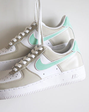 Custom Air Force One Mint Green Beige Brown