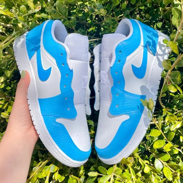 Custom Air Jordan 1 Low UNC Colorblock 💙🦋