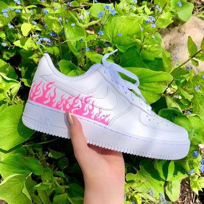 Custom Air Force 1 Pink Flame 💖🔥