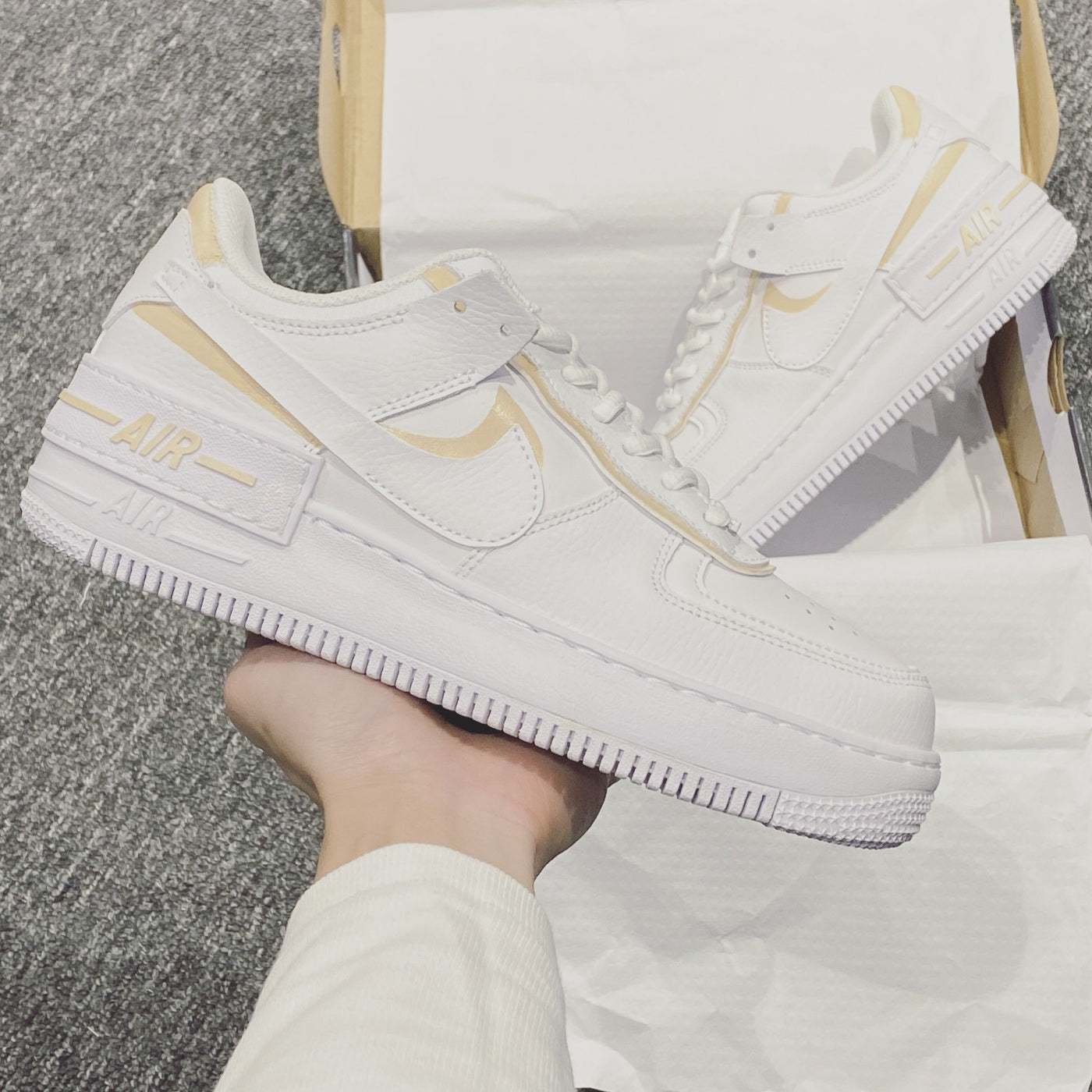 BEIGE CUSTOM AIR FORCE 1 SHADOW