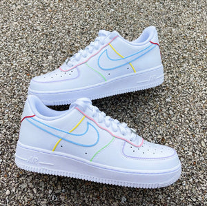 Rainbow Outline Custom Nike Air Force 1