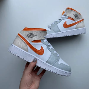 Custom Air Jordan 1 Grey Orange