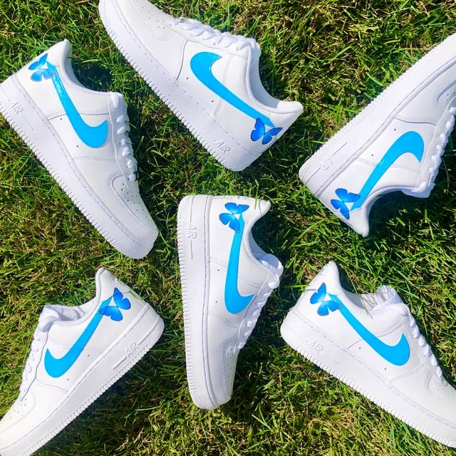 Custom Air Force 1 Blue Butterfly 🦋✨