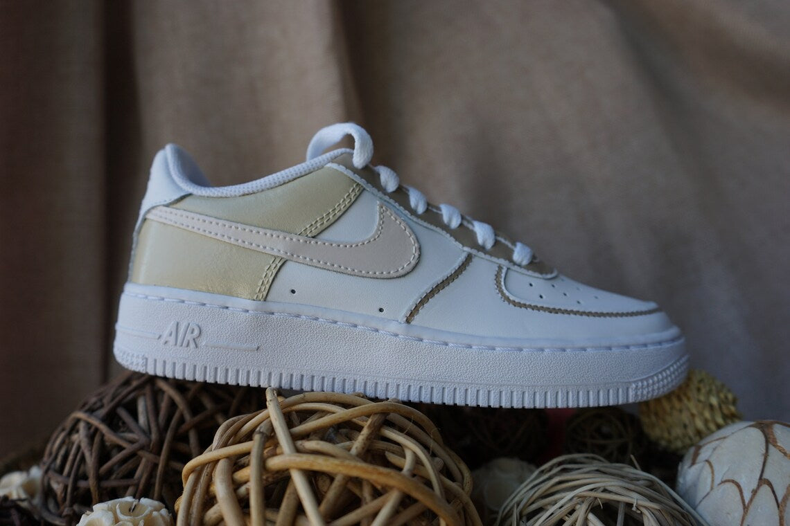 Custom Nike Air Force 1 (AF1s) Beige