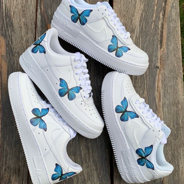 Nike Air Force 1 Blue Butterfly