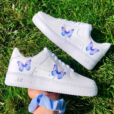 Custom Air Force 1 Lilac 2 Iridescent Butterflies🦋💜