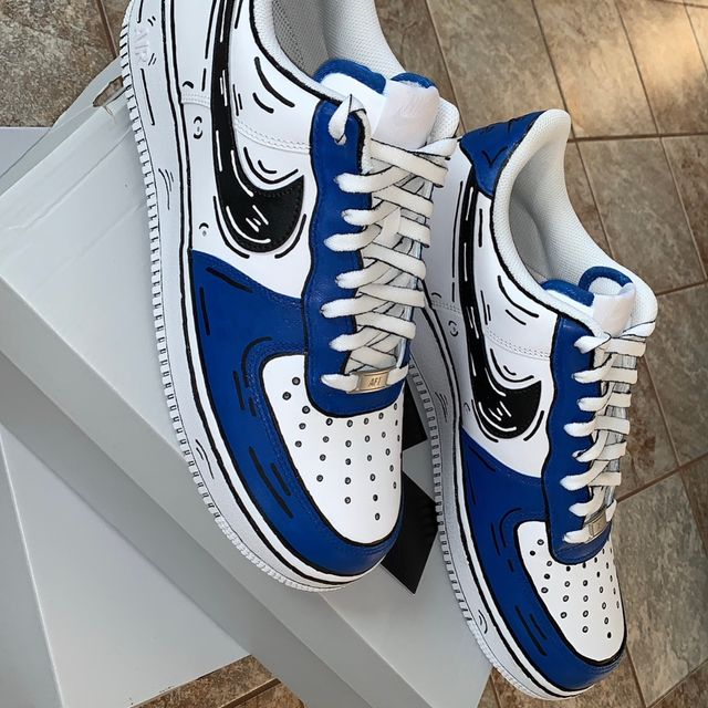 Nike Air Force 1 Blue Scatch Design