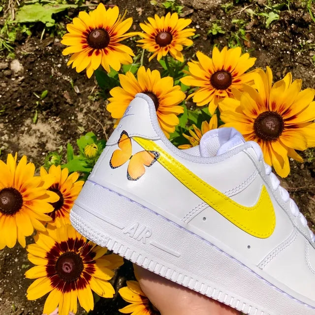 Custom Air Force 1 Yellow Butterfly 💛🦋
